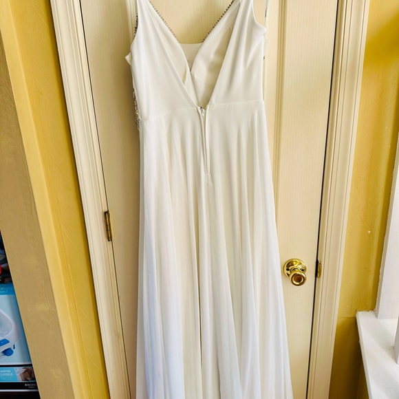 Speechless White Chiffon Strappy Beaded Dress - Picture 8 of 12